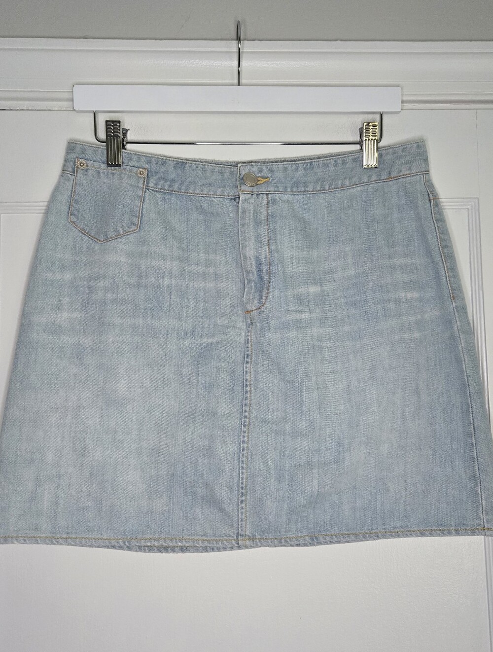 Armani Exchange Light Wash Denim Mini Skirt Womens Y2K Jean Skirt